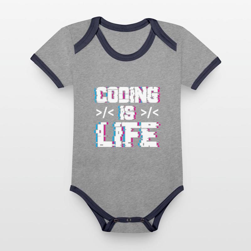 Le codage est un code de codeur programmeur de vie Body Bébé bio contrasté manches courtes