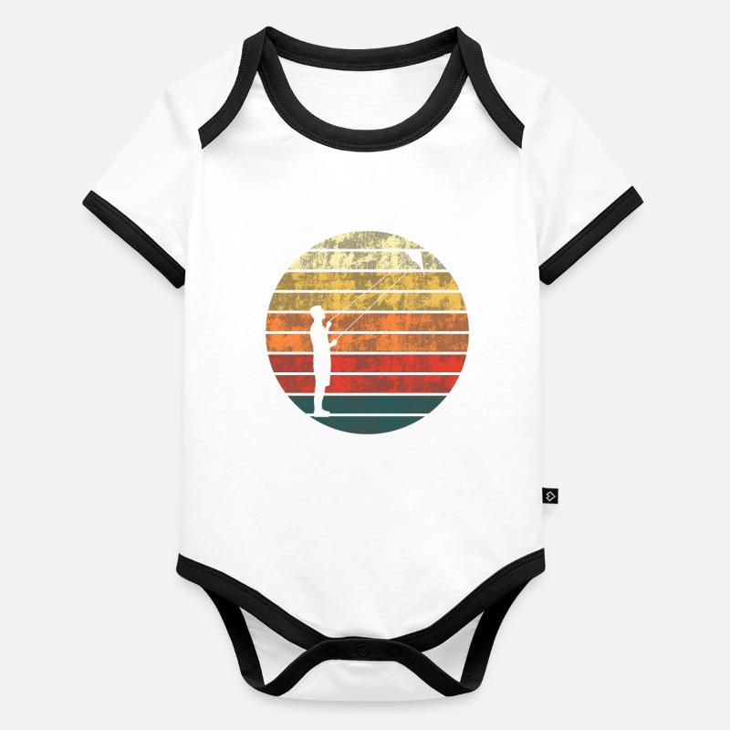 Hang Gliding Kite Flying Retro Gift Organic Baby Contrasting Bodysuit