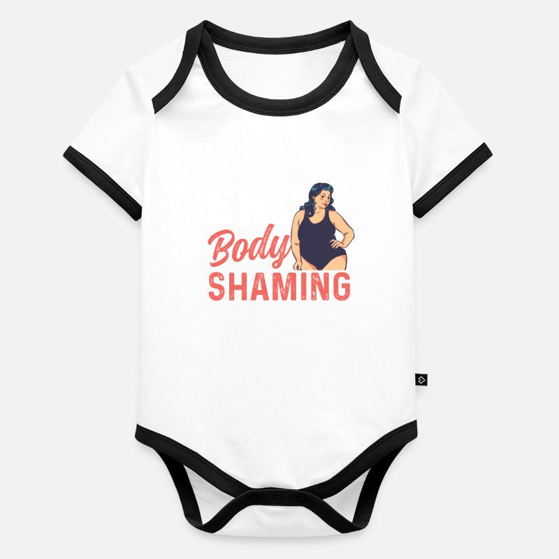 Body Shaming Beenden Bodyshaming Stoppen Ärgern Baby Bio-Kurzarm-Kontrastbody