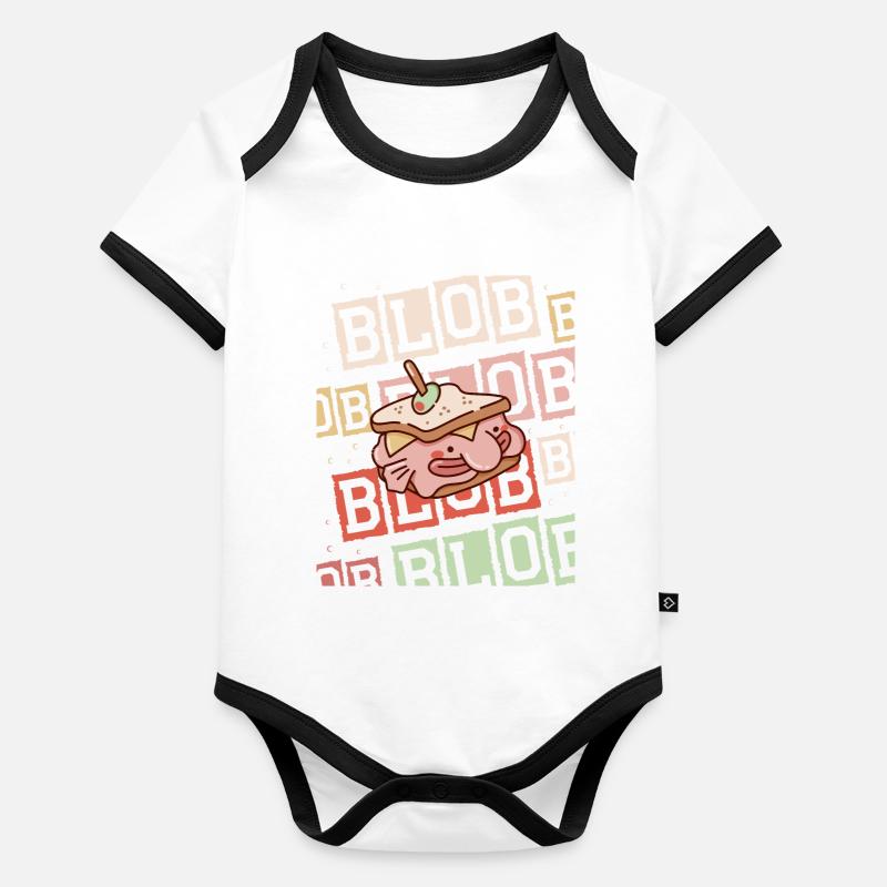 Blobfish-lover-sea-fish-rustré-laid- Body Bébé bio contrasté manches courtes