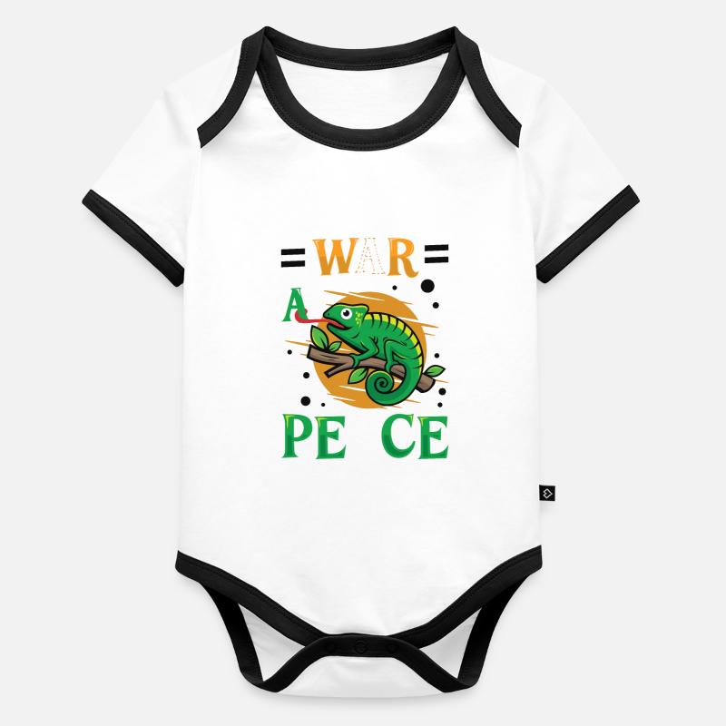 Peace Cameleon, peace movement Organic Baby Contrasting Bodysuit