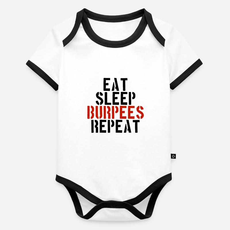 Eating Sleeping Burpees Organic Baby Contrasting Bodysuit