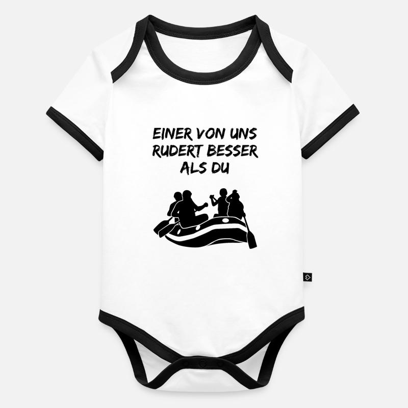 Rafting Wildwasserboot Lustiger Spruch Geschenk Baby Bio-Kurzarm-Kontrastbody