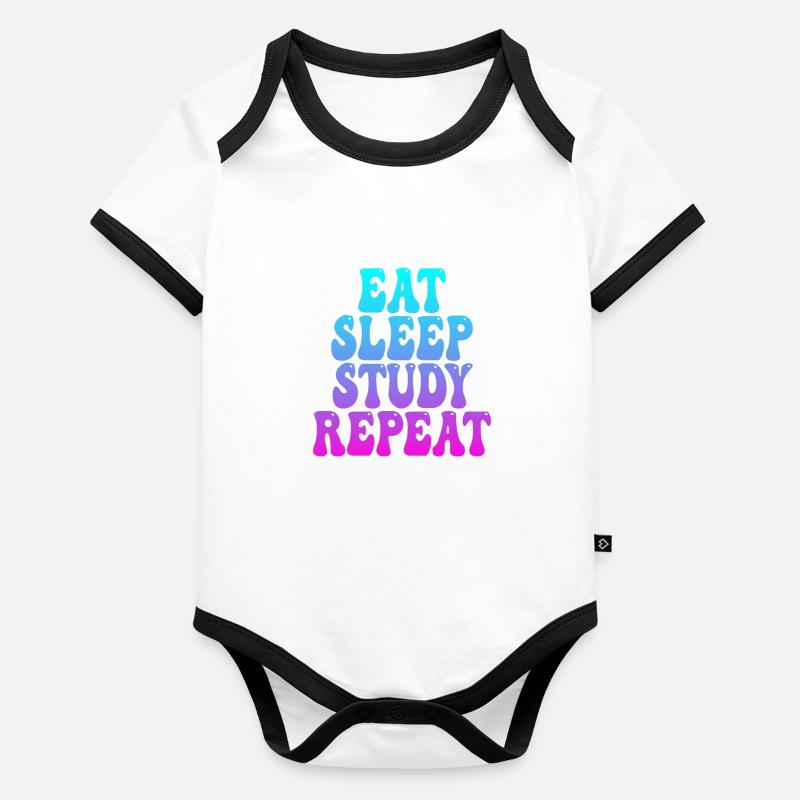 Eating Sleeping Studying Organic Baby Contrasting Bodysuit