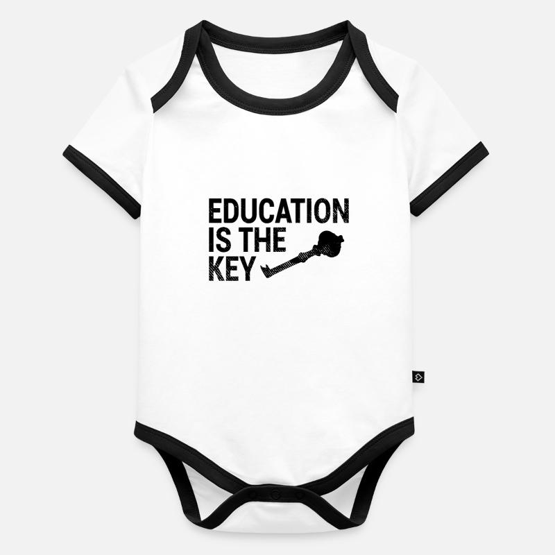 Education Key Saying Organic Baby Contrasting Bodysuit