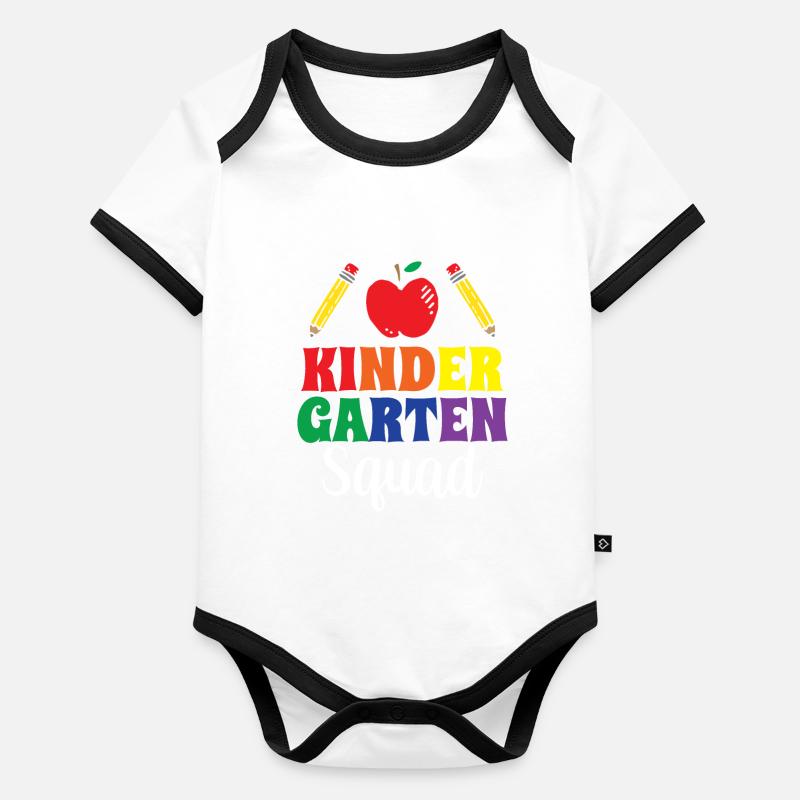 Kindergarten Squad Kinder Süß Humor Sprüche Baby Bio-Kurzarm-Kontrastbody