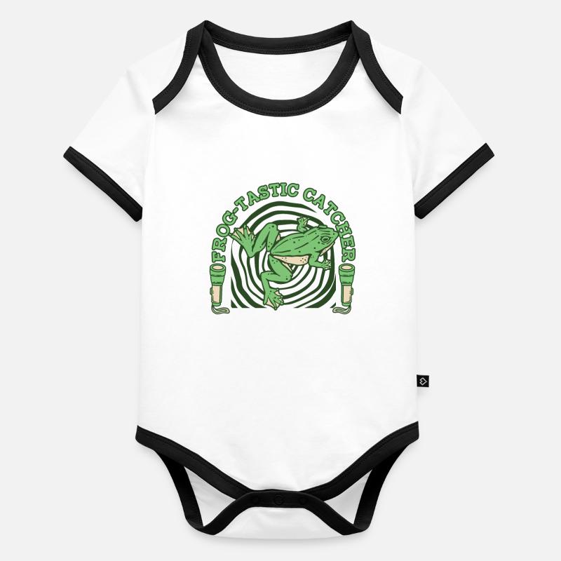 Frog Tastic Catcher Tadpole Tree Frog Frog Organic Baby Contrasting Bodysuit