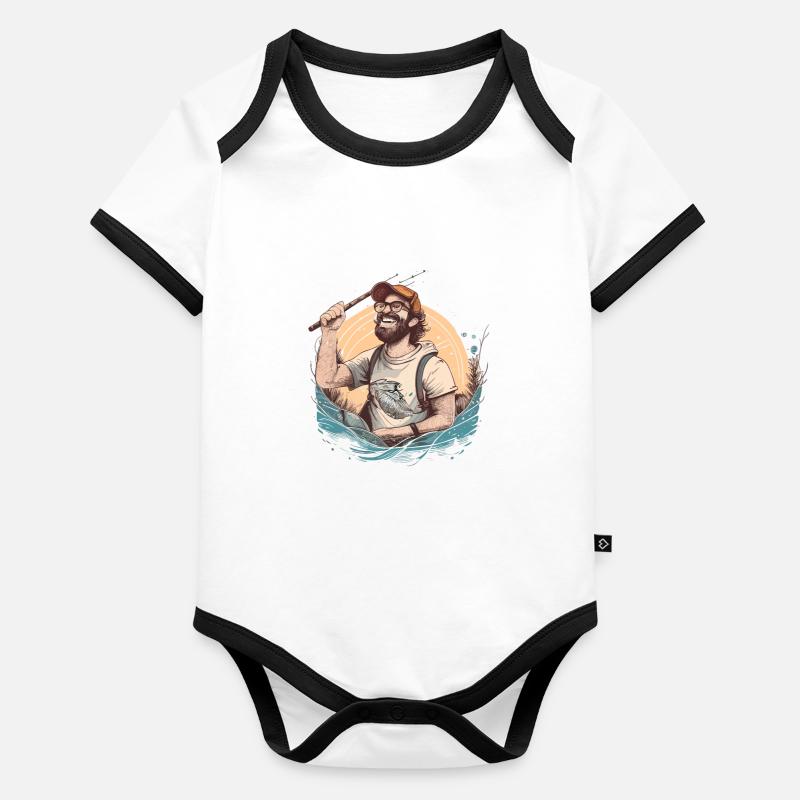 Angling Organic Baby Contrasting Bodysuit
