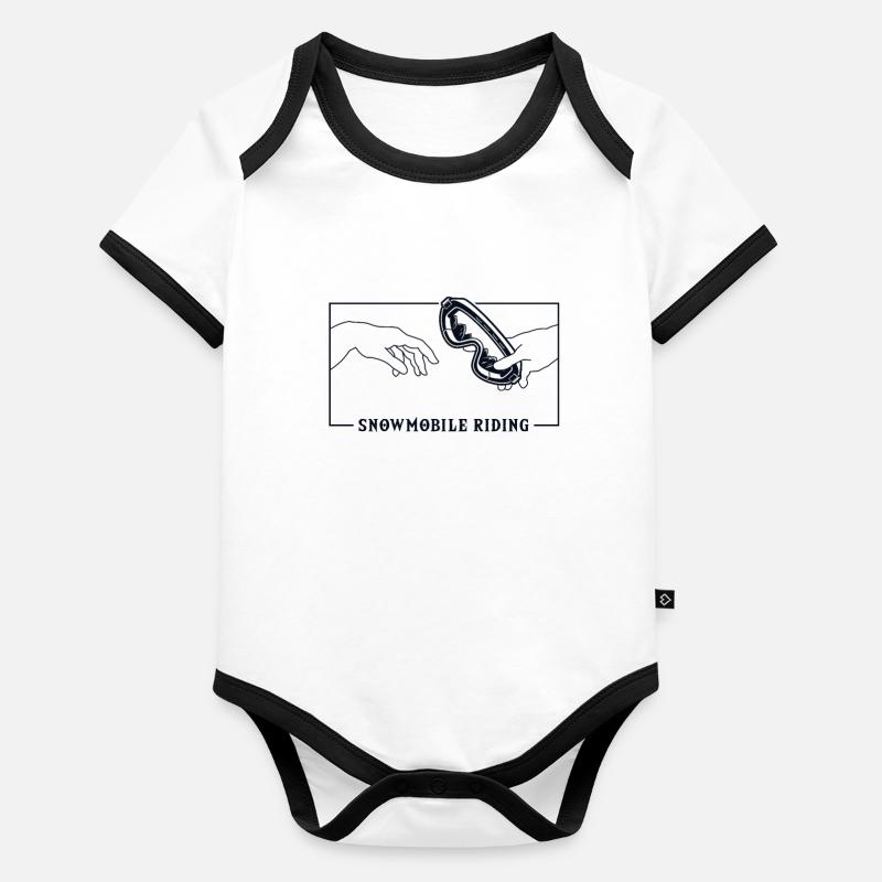 Michelangelo Creation of Adam Snowmobile Driver Organic Baby Contrasting Bodysuit
