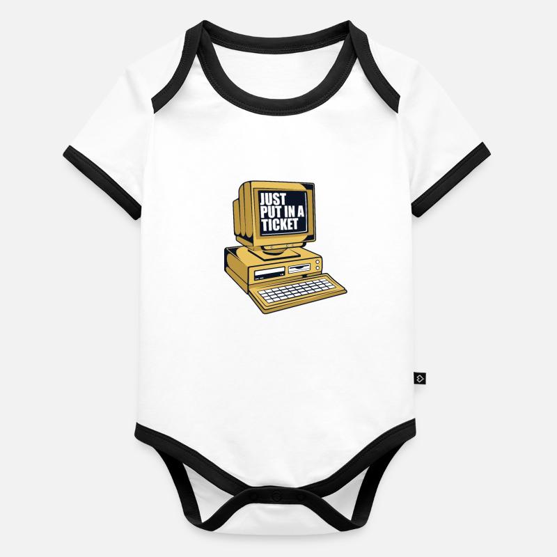 Just Put In A Ticket Admin IT Operations Organic Baby Contrasting Bodysuit
