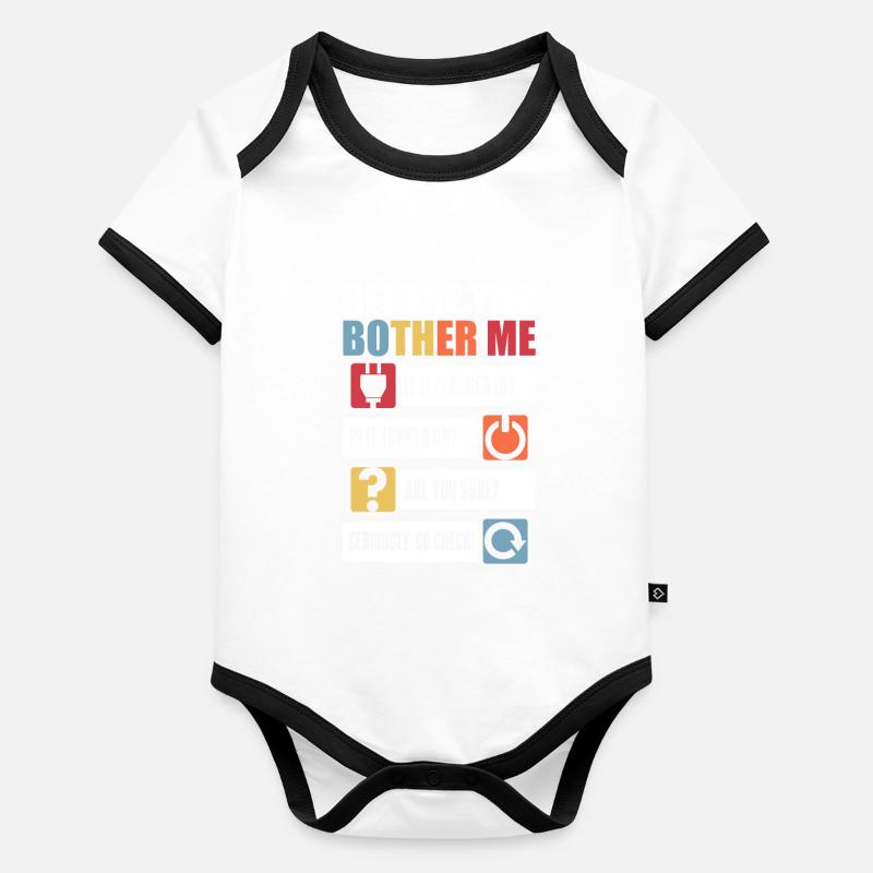 Avant de me déranger Informatiker Admin Body Bébé bio contrasté manches courtes