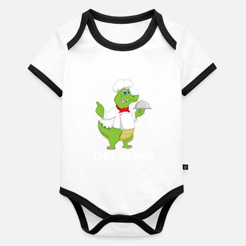 Chef Saurus Kitchen Cook Dinosaur Lover Kitchen Co Organic Baby Contrasting Bodysuit