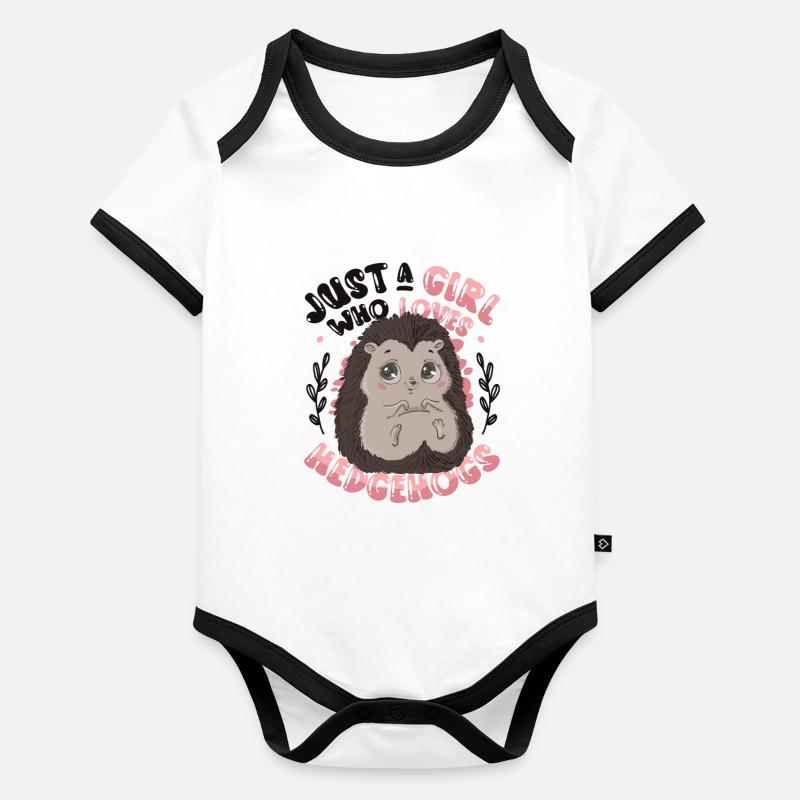 Nur Ein Mädchen, Das Igel Liebt Baby Bio-Kurzarm-Kontrastbody