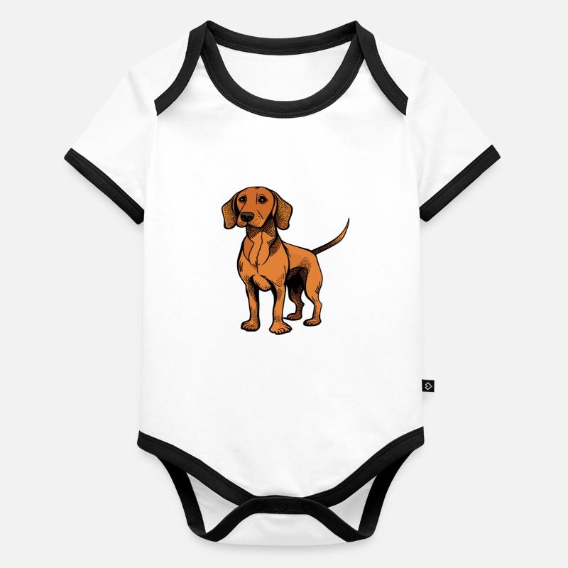 Chien dans le style comique Body Bébé bio contrasté manches courtes