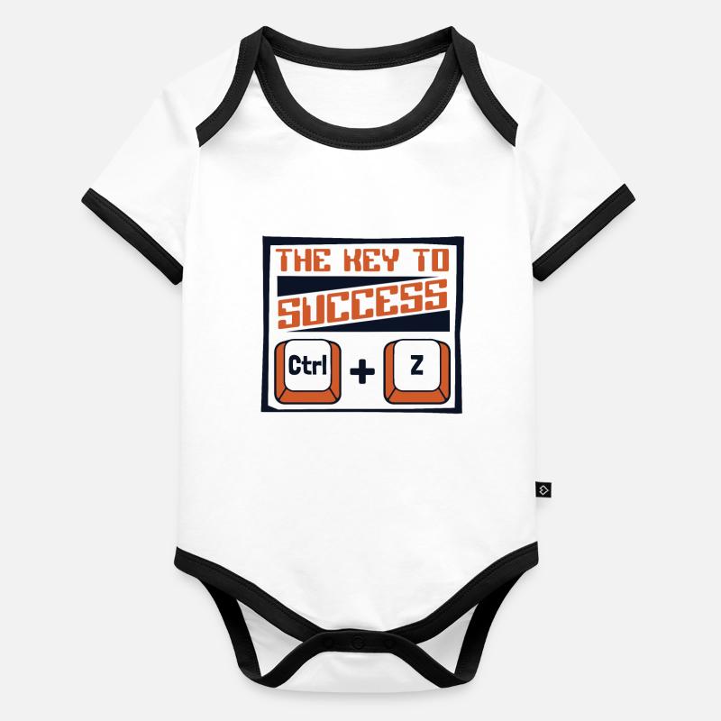 Key To Success Ctrl Z Computer Scientist Admin Organic Baby Contrasting Bodysuit