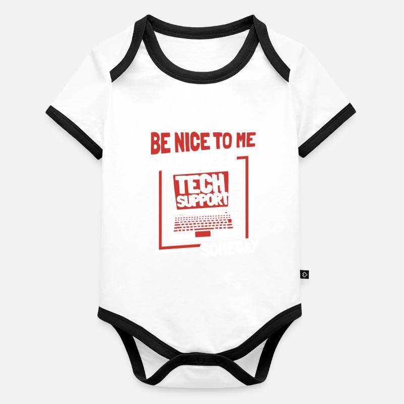 You May Need Tech Support Someday Computer Scientist Organic Baby Contrasting Bodysuit