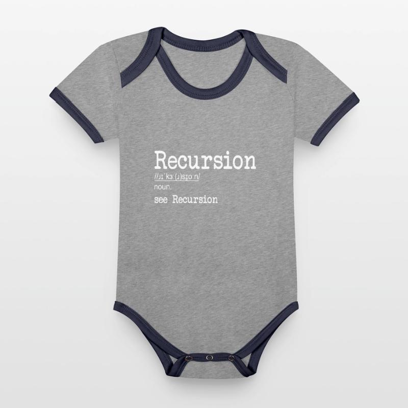 Recursion Definition Developer Coder Programmierer Baby Bio-Kurzarm-Kontrastbody