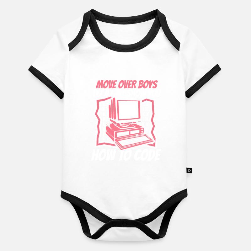 Let A Girl Show You How To Code Developer Baby Bio-Kurzarm-Kontrastbody