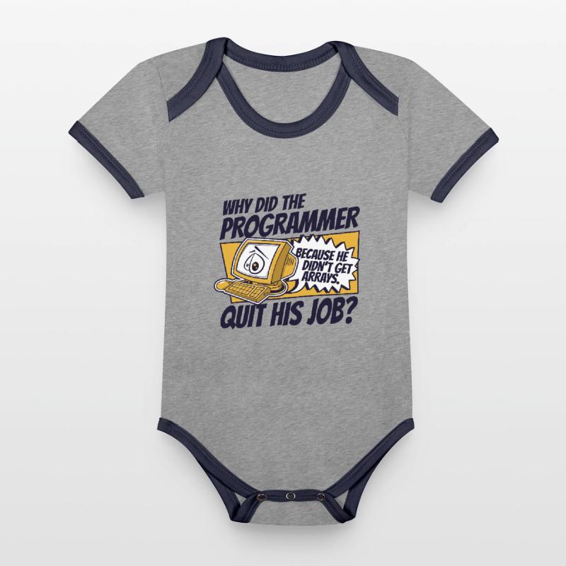 Pourquoi Programmer a-t-il quitté Job Developer Coder Body Bébé bio contrasté manches courtes