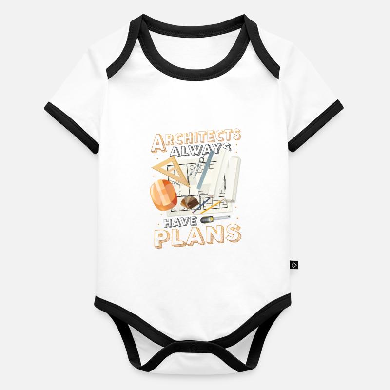 Architects always have plans, architecture Organic Baby Contrasting Bodysuit