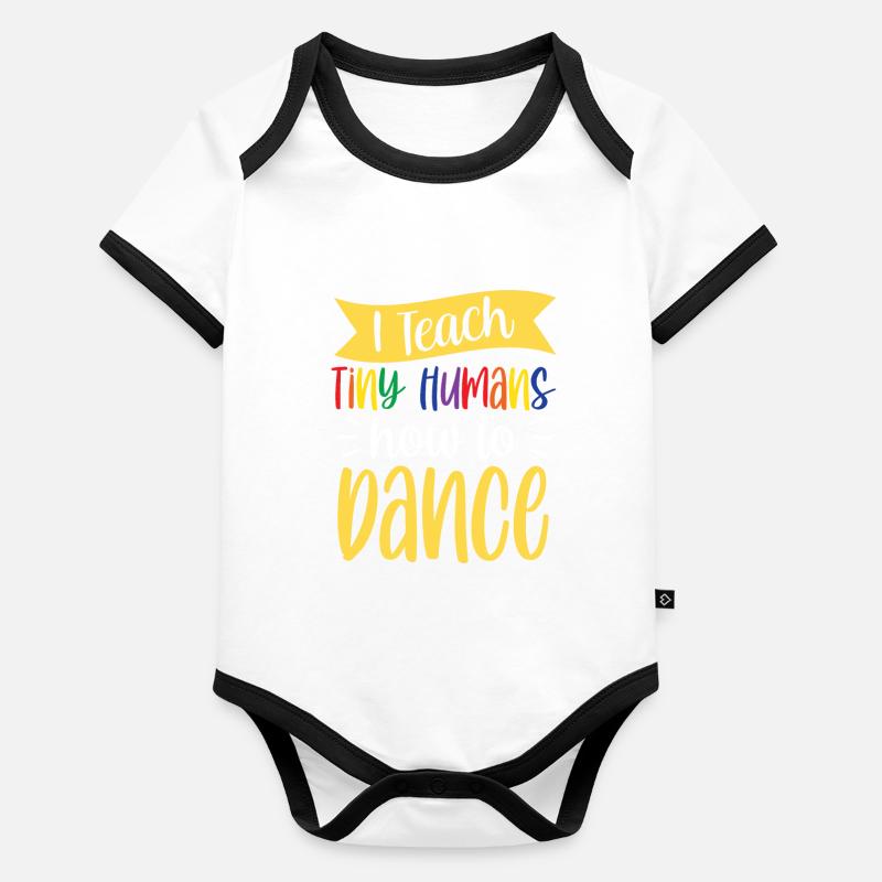 J’apprends aux petits à danser Body Bébé bio contrasté manches courtes