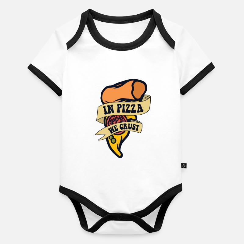 In Pizza We Crust Pizza Oven Pizza Pizza Tray Organic Baby Contrasting Bodysuit