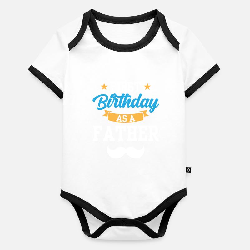 Erster Geburtstag Als Vater Papi Papa Party Baby Bio-Kurzarm-Kontrastbody