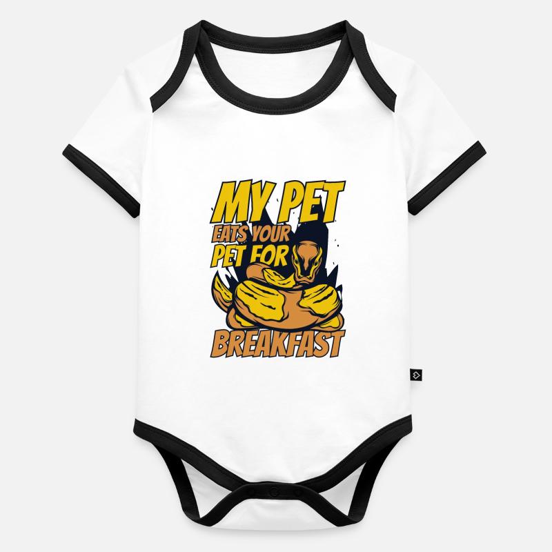 My Pet Eats Your Pet For Breakfast Python Banana Baby Bio-Kurzarm-Kontrastbody