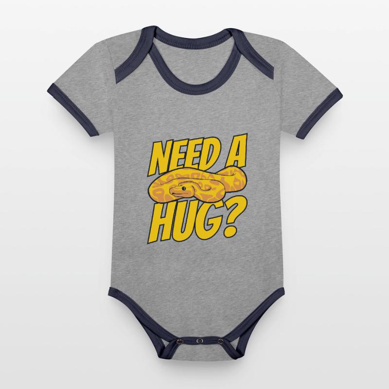 Need A Hug Python Schlange Pythonzüchter Banana Baby Bio-Kurzarm-Kontrastbody