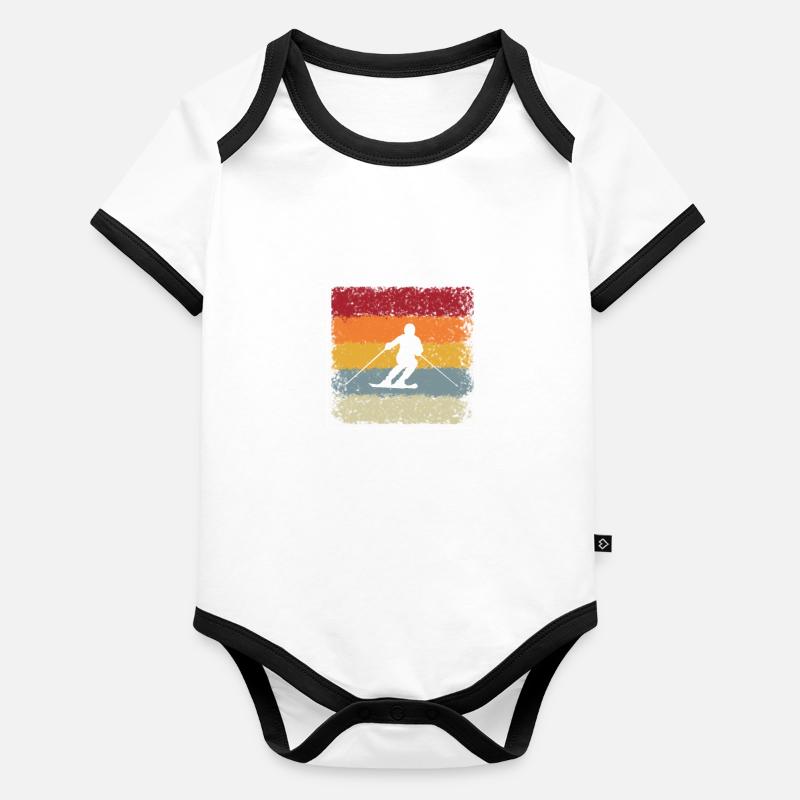 Ski Retro Organic Baby Contrasting Bodysuit