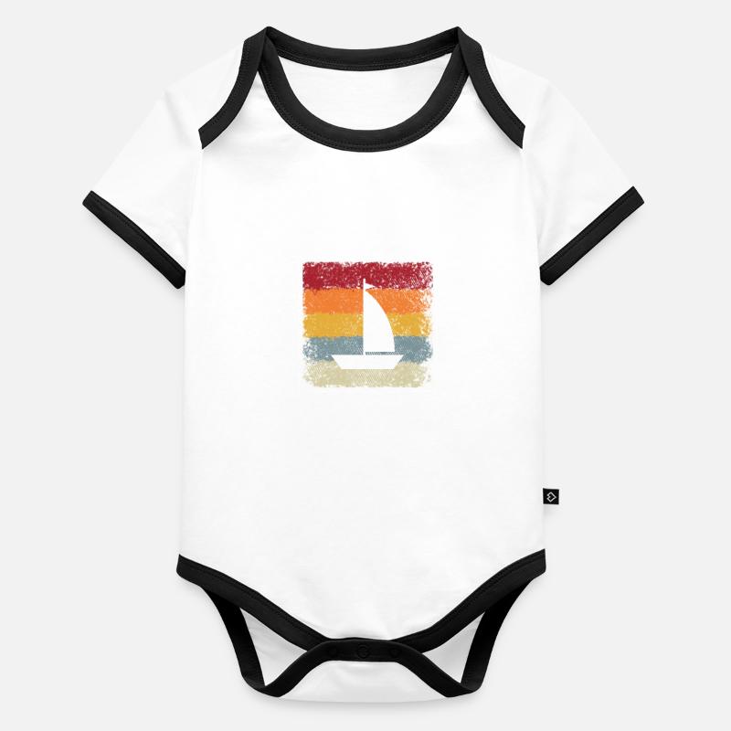 Rétro de la voile Body Bébé bio contrasté manches courtes
