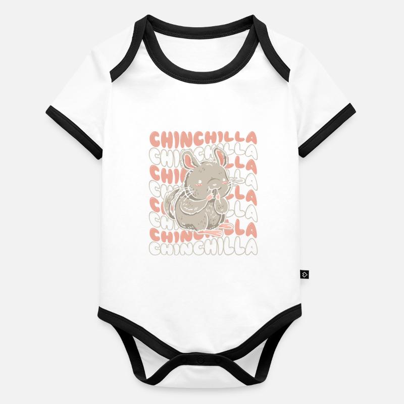 Chinchilla Longhair Shorttail Longtail Body Bébé bio contrasté manches courtes