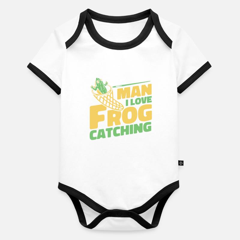 Man I Love Frog Catching Tree Frog Toad Frog Organic Baby Contrasting Bodysuit