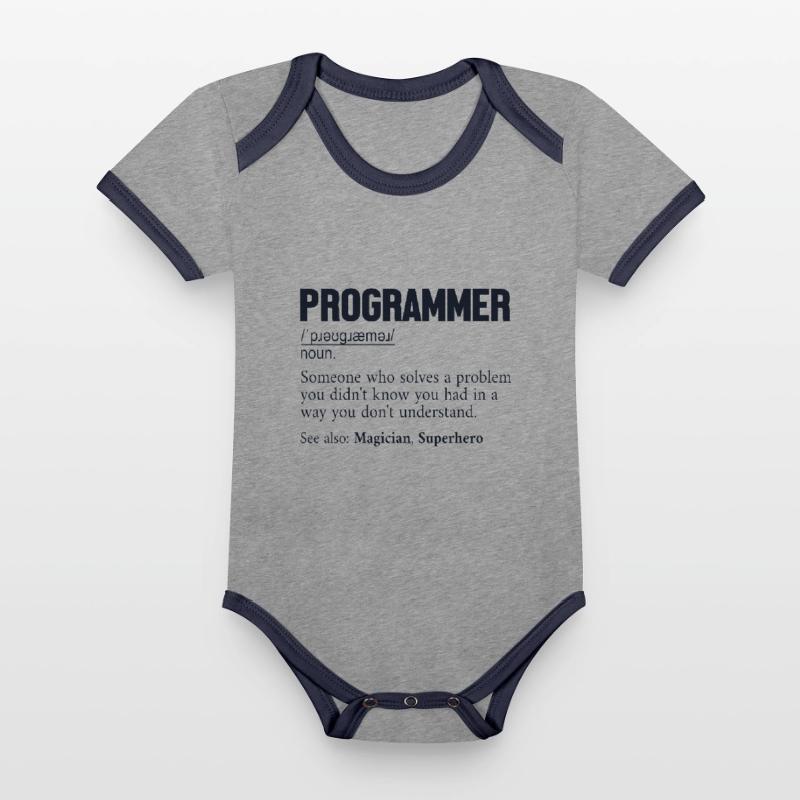 Programmer Definition Softwareentwickler Coder Baby Bio-Kurzarm-Kontrastbody