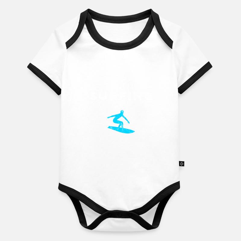 Chemise de surf Body Bébé bio contrasté manches courtes