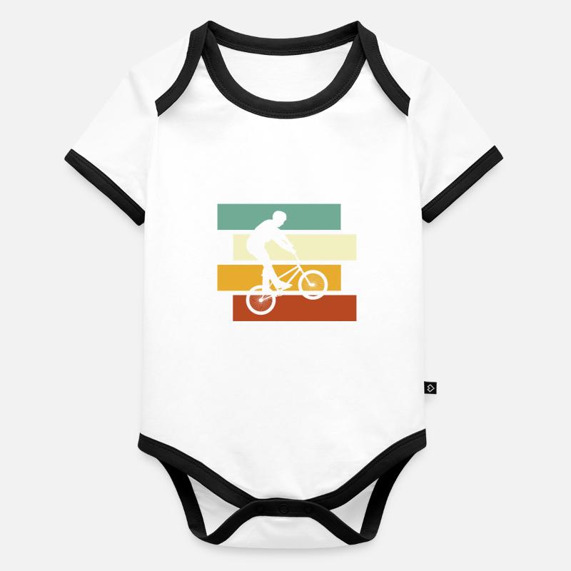BMX retro Baby Bio-Kurzarm-Kontrastbody