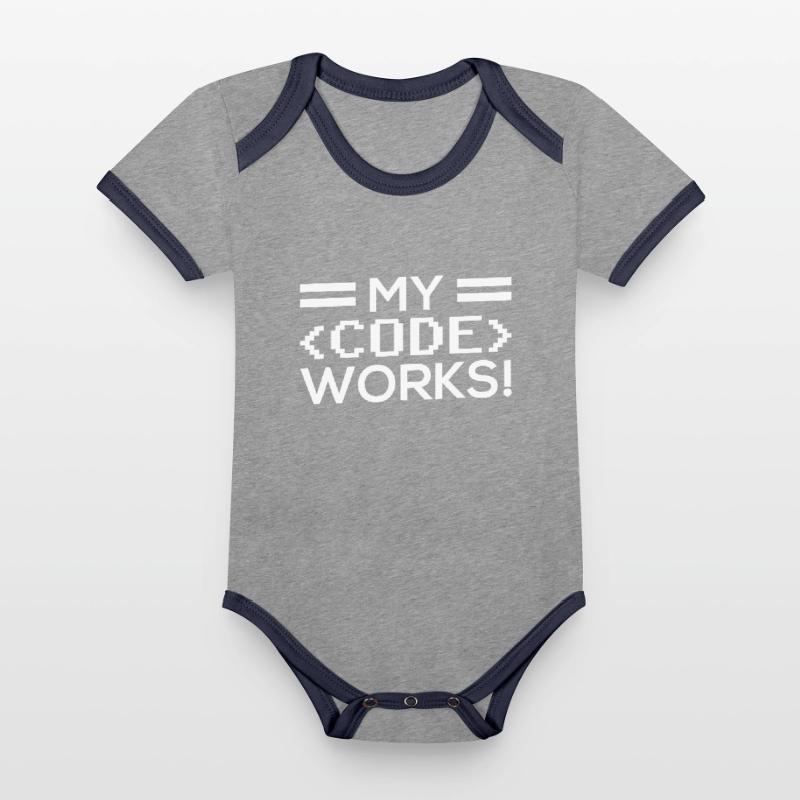 Mein Code Funktioniert Programmieren Coding Coder Baby Bio-Kurzarm-Kontrastbody