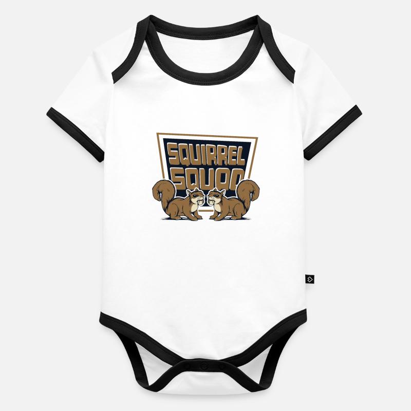 Squirrel Squad Squirrel Fuchshörnchen Eichhörnchen Baby Bio-Kurzarm-Kontrastbody