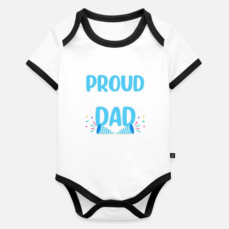 Stolzer Geburtstagspapa Vater Papi Geburtstag Baby Bio-Kurzarm-Kontrastbody
