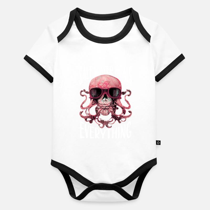 Octopus Skull Octopus Gift Organic Baby Contrasting Bodysuit