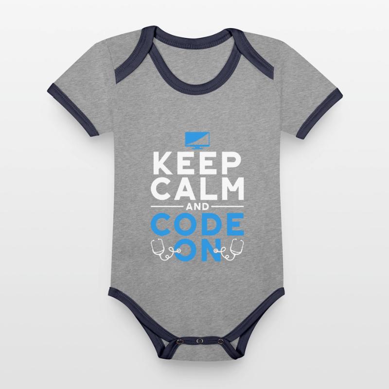 Coding Specialist Keep Calm And Code On Organic Baby Contrasting Bodysuit