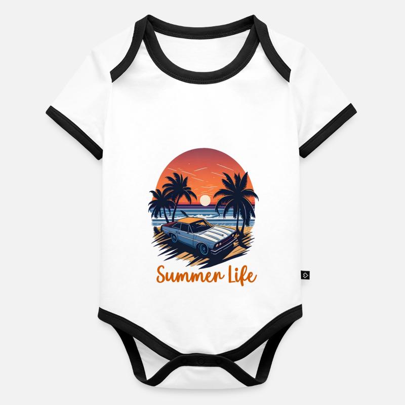 Sommerleben Baby Bio-Kurzarm-Kontrastbody