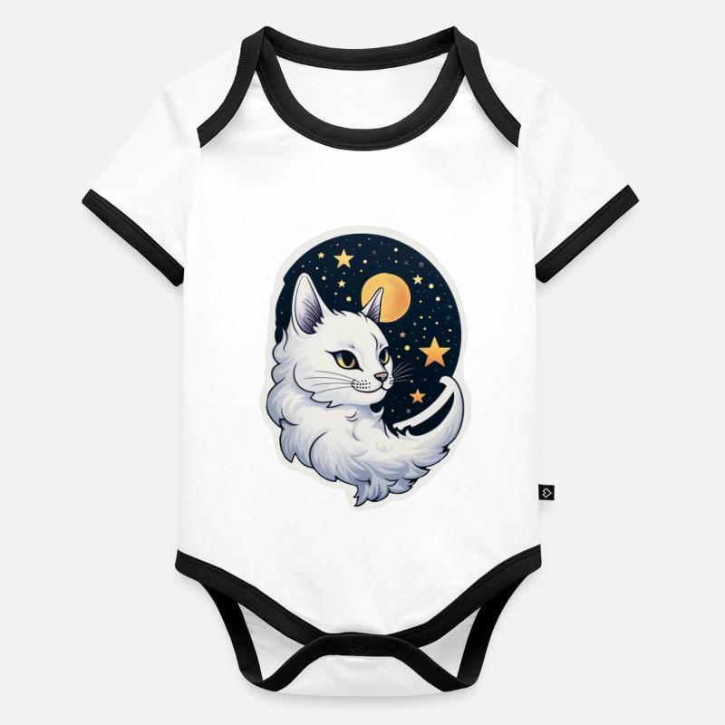 Cat Body Bébé bio contrasté manches courtes