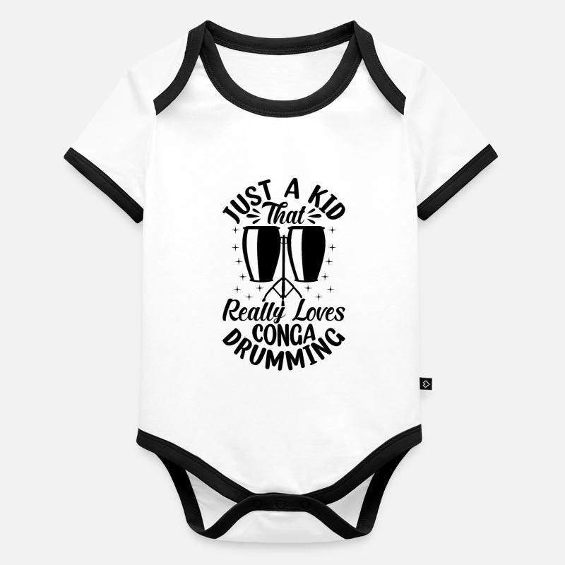 Just A Kid That Really Loves Conga Drumming - Cong Baby Bio-Kurzarm-Kontrastbody