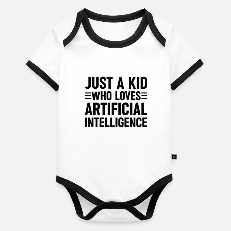 Just A Kid Who Loves Artificial Intelligence Baby Bio-Kurzarm-Kontrastbody