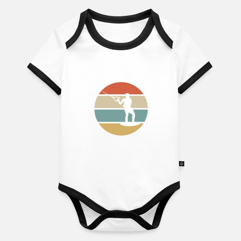 Wakeboard Rétro Body Bébé bio contrasté manches courtes