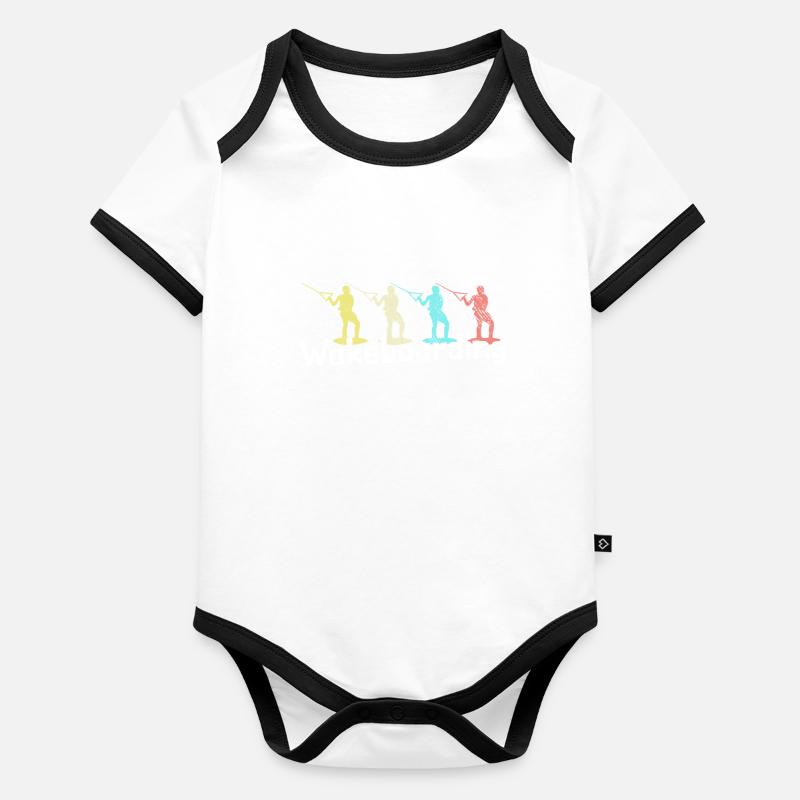 Wakeboard Body Bébé bio contrasté manches courtes