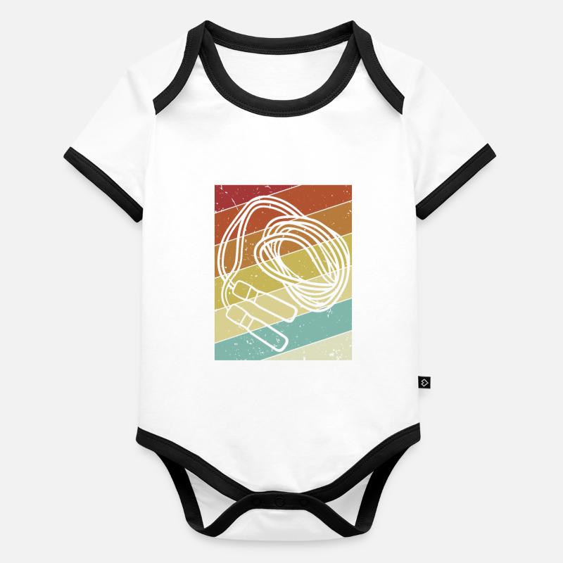Retro Jumping Speed Skipping Professional Jump Organic Baby Contrasting Bodysuit