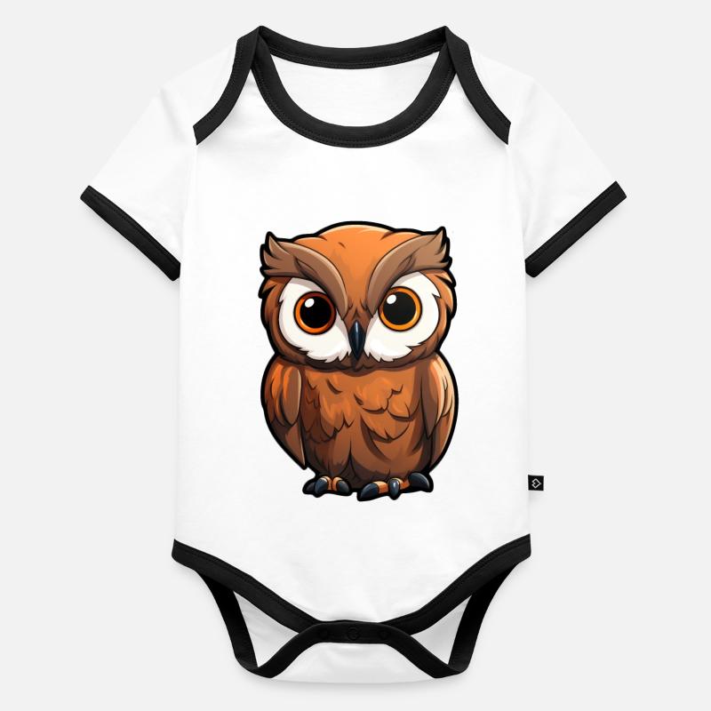 Baby Eule Baby Bio-Kurzarm-Kontrastbody