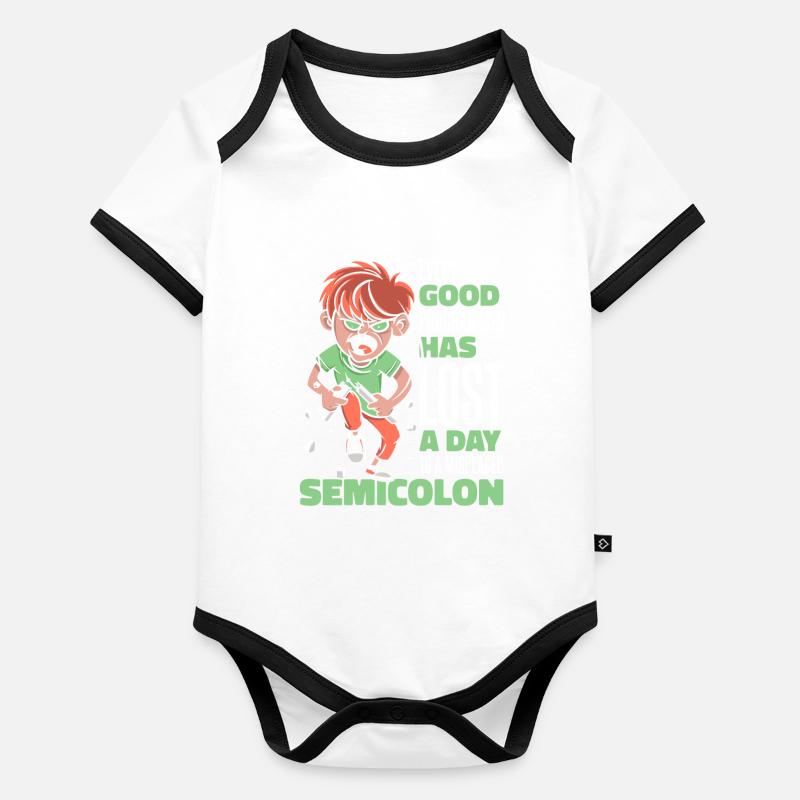 Has Lost A Day To A Misplaced Semicolon Coder Baby Bio-Kurzarm-Kontrastbody
